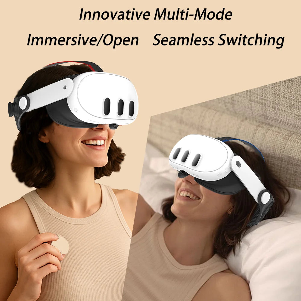BIANNOEM Adjustable Silicone Head Strap for Meta Quest 3 / Quest 3S Lightweigh New Comfort & Pressure Relief VR Accessory