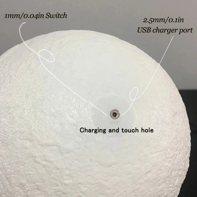 3D LED Moon Lamp Nightlight Fairy Table Bedroom Bedside Cute Kids Night Light for Room Birthday Party Decoration Holiday Gifts