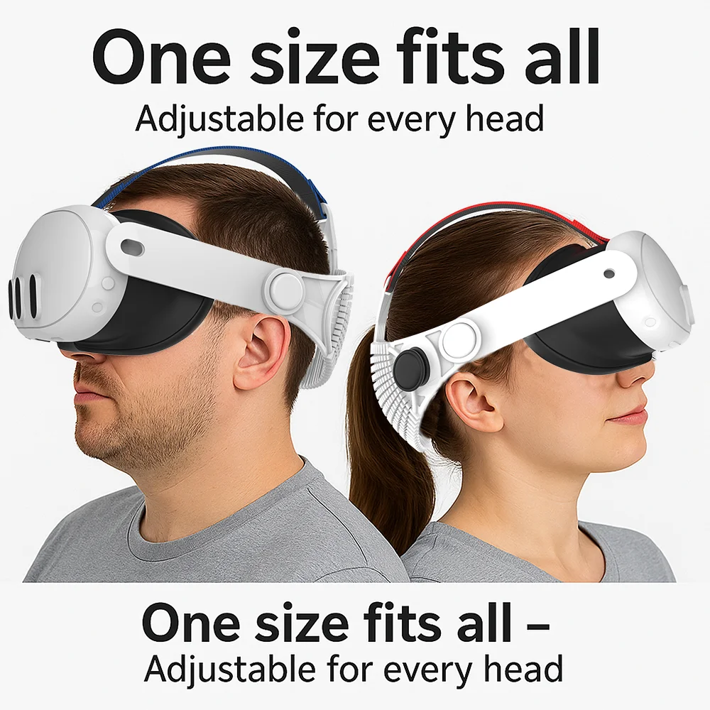 BIANNOEM Adjustable Silicone Head Strap for Meta Quest 3 / Quest 3S Lightweigh New Comfort & Pressure Relief VR Accessory