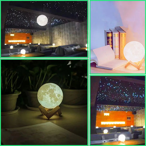 3D LED Moon Lamp Nightlight Fairy Table Bedroom Bedside Cute Kids Night Light for Room Birthday Party Decoration Holiday Gifts
